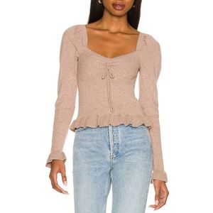 ASTR the label knit nude shirt